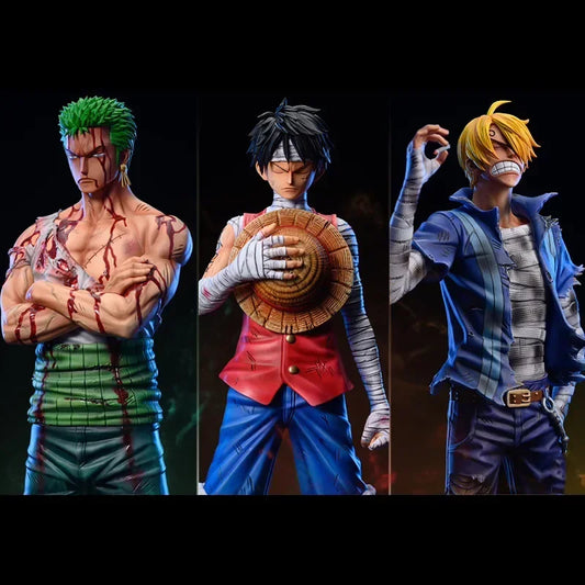 Action Figure Luffy, Zoro e Sanji "O Trio"