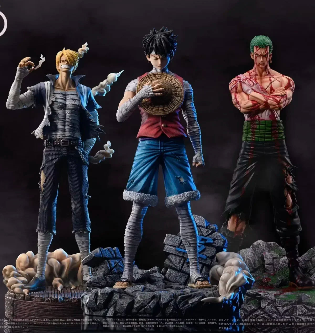 Action Figure Luffy, Zoro e Sanji "O Trio"
